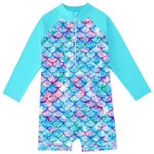 MERMAID LONG SLEEVE SWIMSUIT BLUE