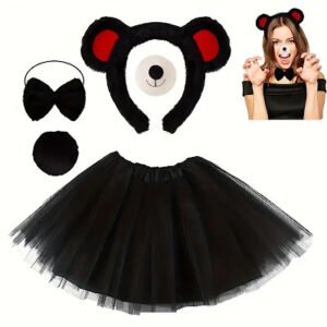 BEAR BLACK&RED COSTUME WITH SKIRT