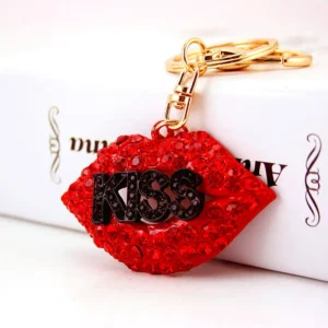 Lips Kiss Red Keychain