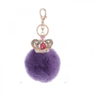 Precise Diamond Large Crown/Pink Ball Keychain (Light Purple)