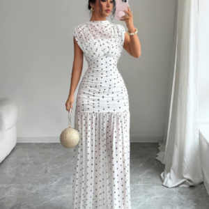 White And Black Polka Dot Summer dress