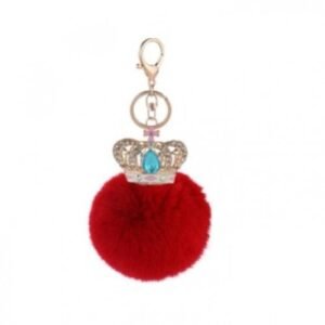 Precise Diamond Large Crown/Blue Ball Keychain (Red)