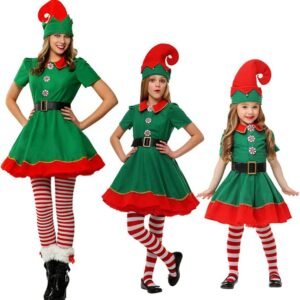 Green & Red Christmas ELF Dress